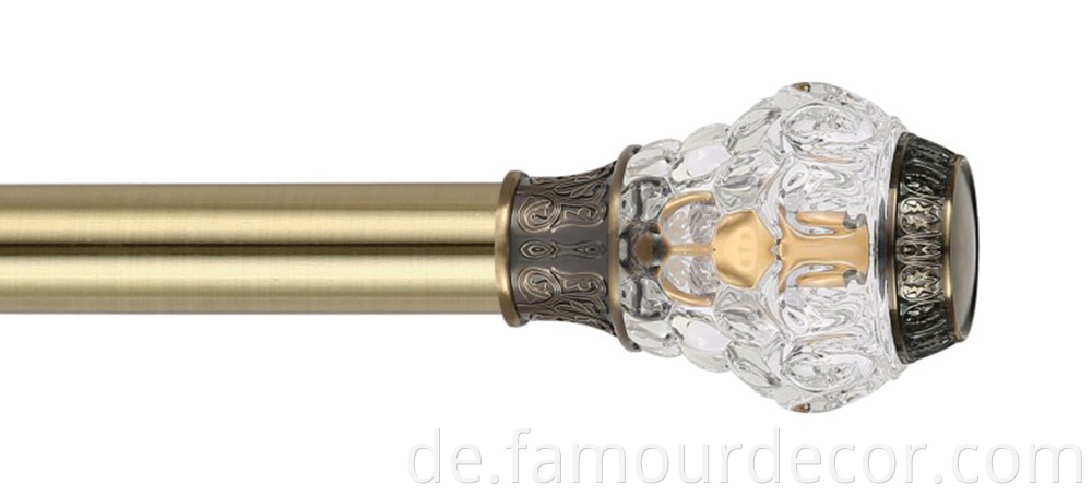 Algerian style crystal head curtain rod with drill